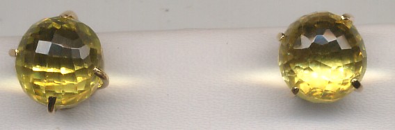 Beautiful 18 Kt Gold Yellow Topaz  Earing